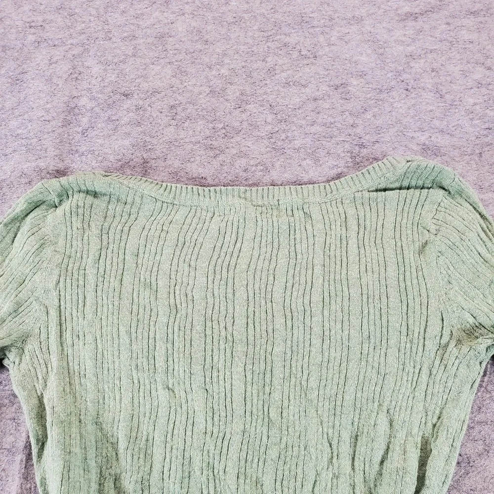 Aeropostale Shirt Womens Large Green Henley Babydoll Top Y2K Vintage V Neck